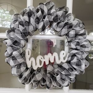 Farmhouse buffalo plaid home wreath